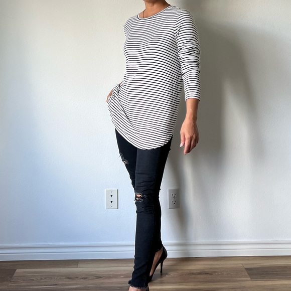 Ann Taylor Stripes Long Sleeve Tee Shirt - Picture 3 of 13
